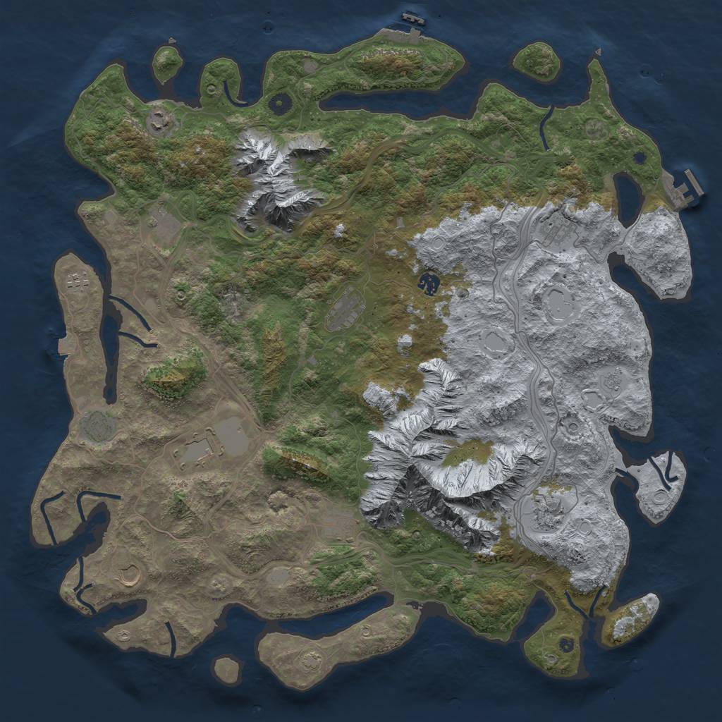 Rust Map: Procedural Map, Size: 5000, Seed: 712365, 19 Monuments