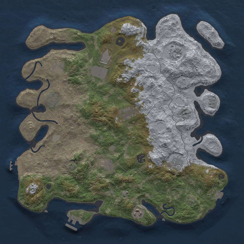 Rust Map: Procedural Map, Size: 4000, Seed: 315365134, 18 Monuments