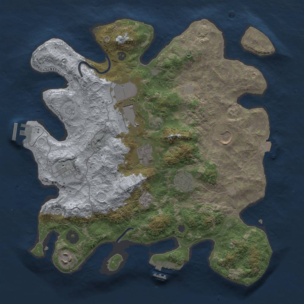 Rust Map: Procedural Map, Size: 3500, Seed: 728335206, 15 Monuments