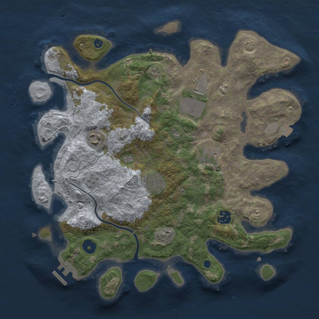 Rust Map: Procedural Map, Size: 3500, Seed: 114889625, 10 Monuments
