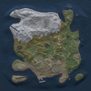 Thumbnail Rust Map: Procedural Map, Size: 3000, Seed: 1144692042, 11 Monuments