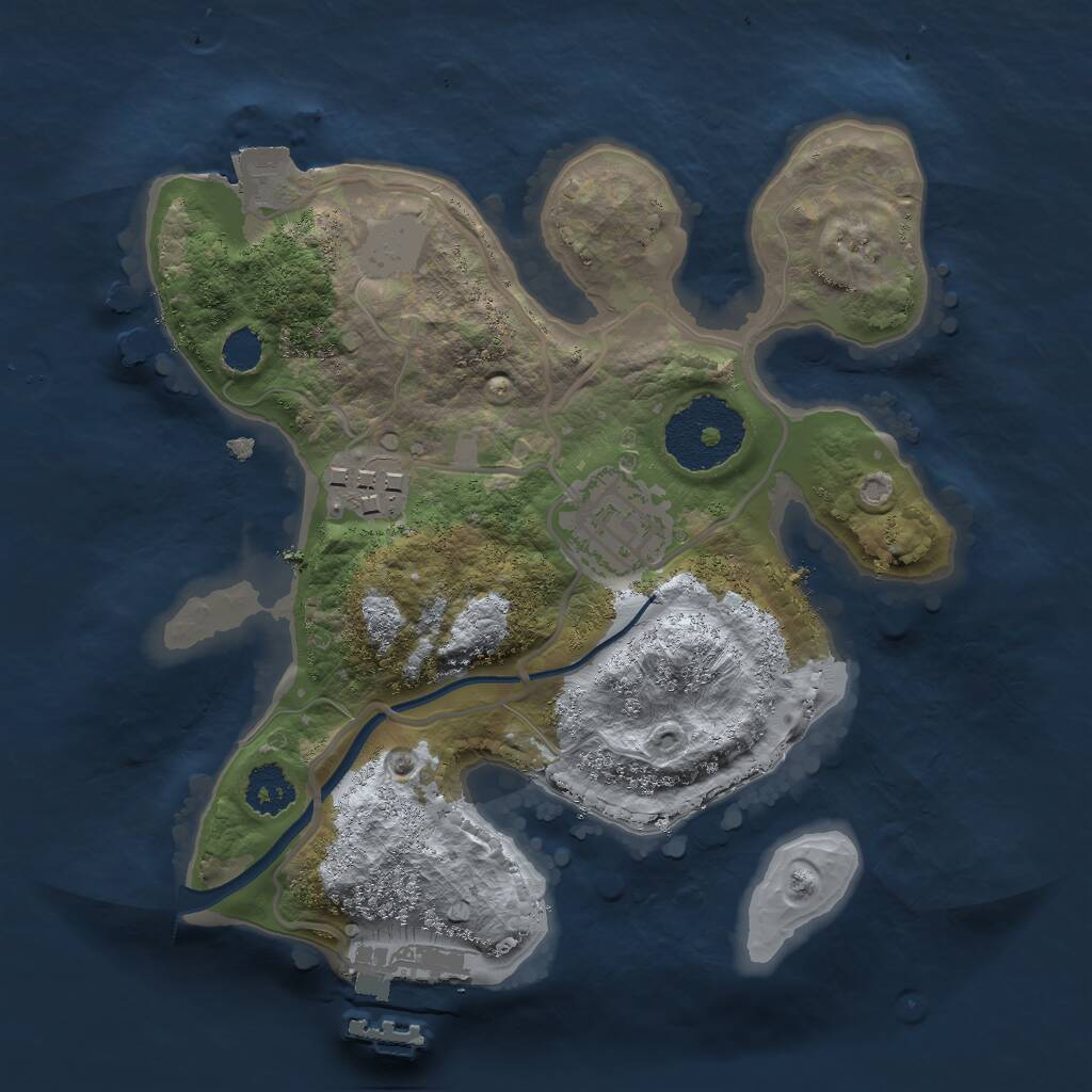 Rust Map: Procedural Map, Size: 2200, Seed: 923547, 4 Monuments