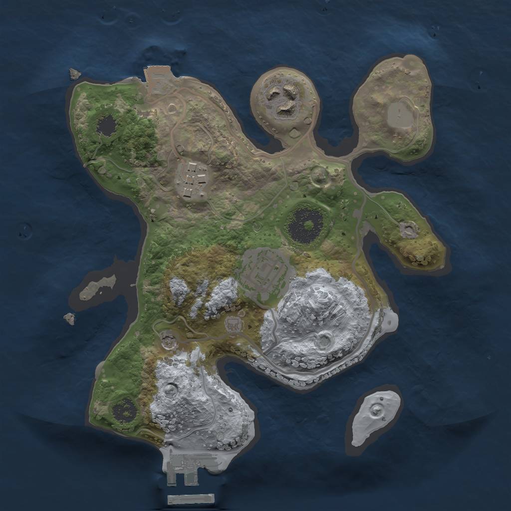 Rust Map: Procedural Map, Size: 2200, Seed: 923547, 8 Monuments