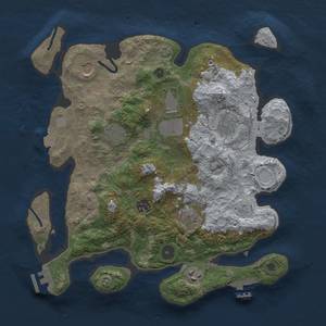 Thumbnail Rust Map: Procedural Map, Size: 3500, Seed: 14334243, 15 Monuments