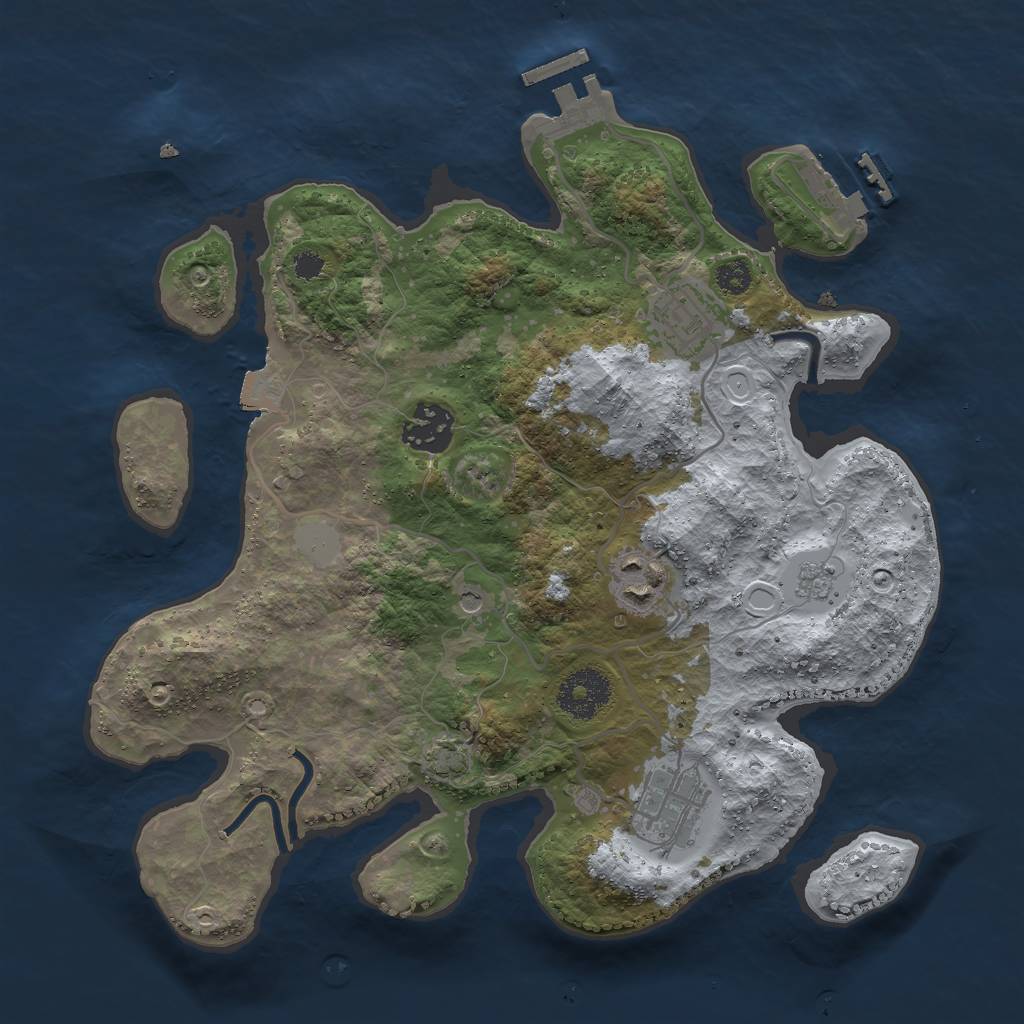 Rust Map: Procedural Map, Size: 3000, Seed: 98335, 12 Monuments