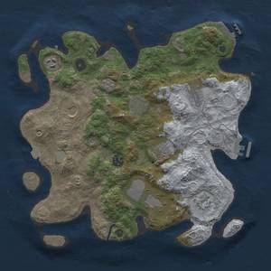 Thumbnail Rust Map: Procedural Map, Size: 3500, Seed: 1854126776, 17 Monuments