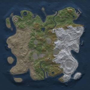 Thumbnail Rust Map: Procedural Map, Size: 3500, Seed: 1854126776, 13 Monuments