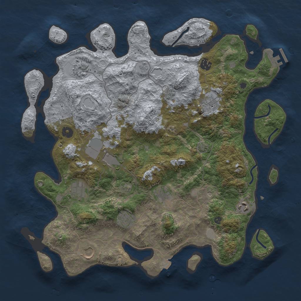 Rust Map: Procedural Map, Size: 4000, Seed: 114889626, 17 Monuments