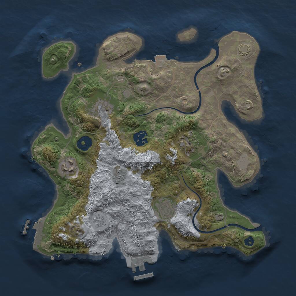 Rust Map: Procedural Map, Size: 3000, Seed: 4749, 12 Monuments