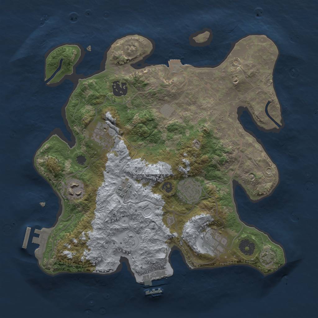 Rust Map: Procedural Map, Size: 3000, Seed: 4749, 13 Monuments