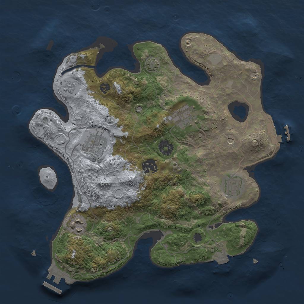 Rust Map: Procedural Map, Size: 3000, Seed: 28599, 13 Monuments