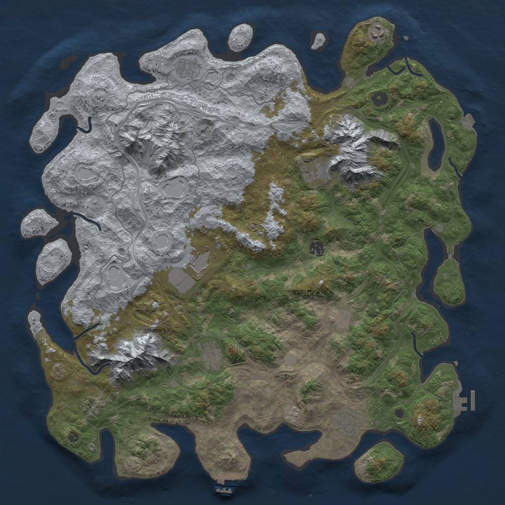 Rust Map: Procedural Map, Size: 5000, Seed: 963025, 18 Monuments