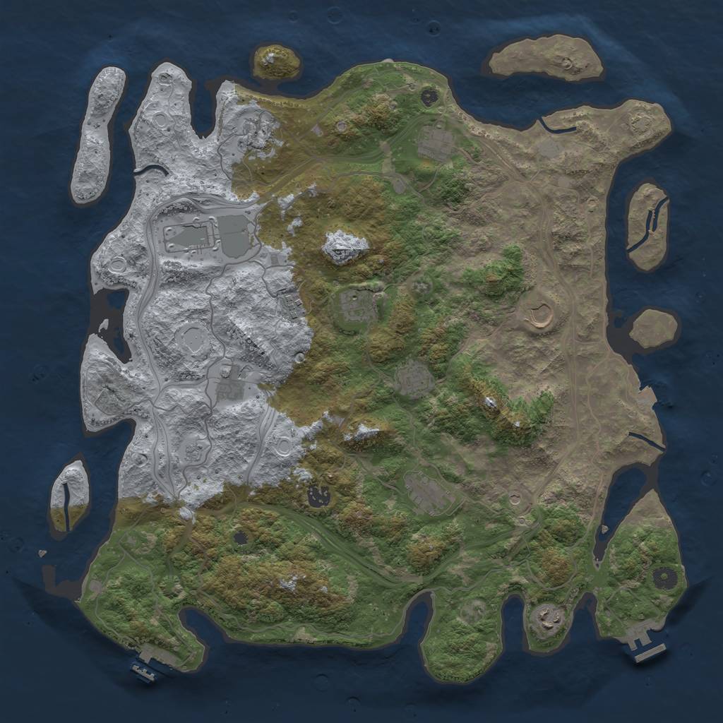 Rust Map: Procedural Map, Size: 4500, Seed: 16234567, 19 Monuments