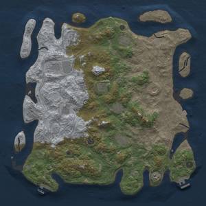 Thumbnail Rust Map: Procedural Map, Size: 4500, Seed: 16234567, 19 Monuments