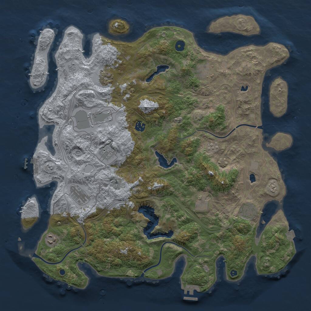 Rust Map: Procedural Map, Size: 4500, Seed: 16234567, 16 Monuments