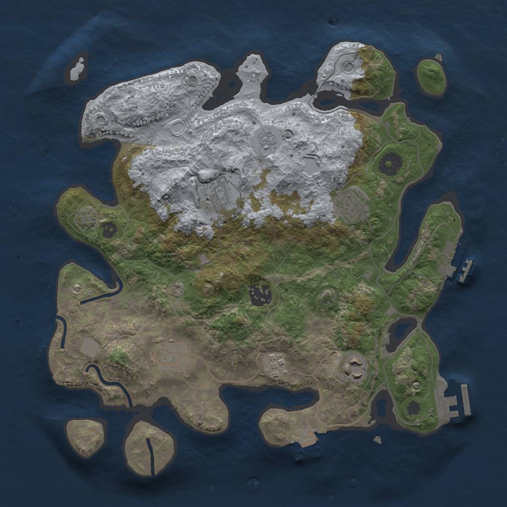 Rust Map: Procedural Map, Size: 3250, Seed: 4578211, 14 Monuments