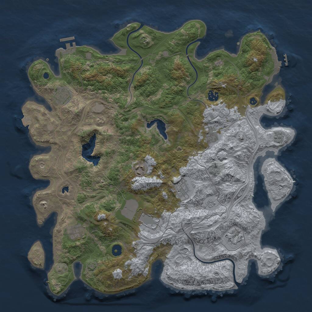 Rust Map: Procedural Map, Size: 4250, Seed: 36981789, 15 Monuments