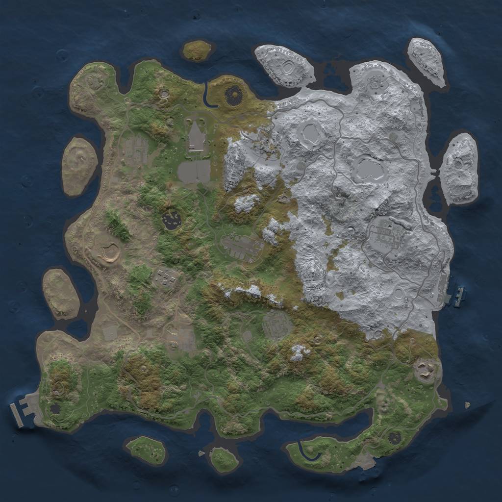 Rust Map: Procedural Map, Size: 4000, Seed: 1906185140, 19 Monuments