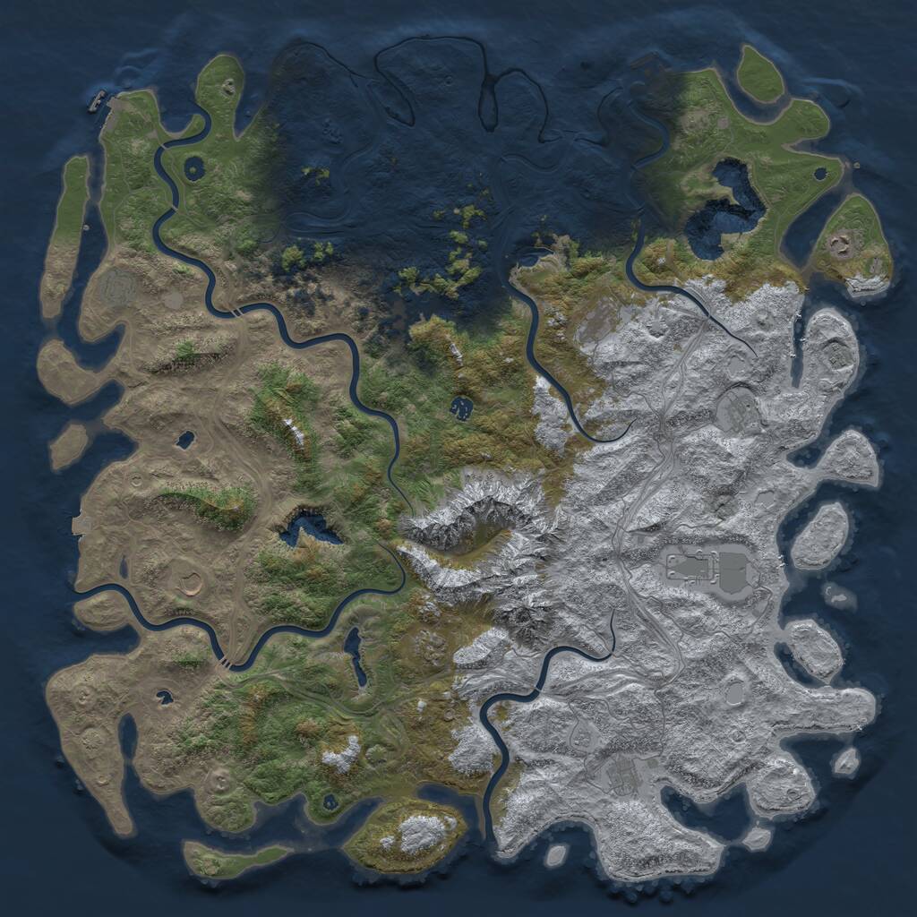 Rust Map: Procedural Map, Size: 6000, Seed: 3230922, 17 Monuments