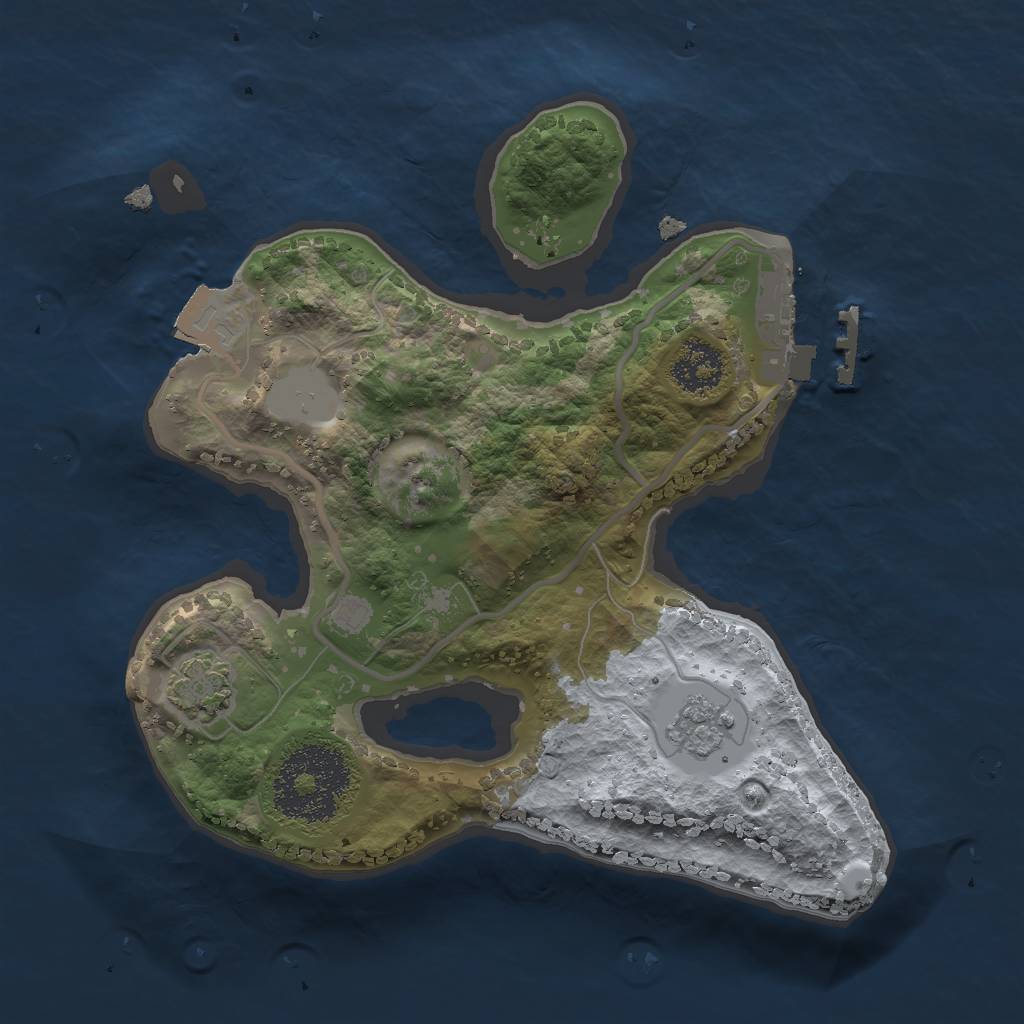 Rust Map: Procedural Map, Size: 2000, Seed: 264162177, 6 Monuments