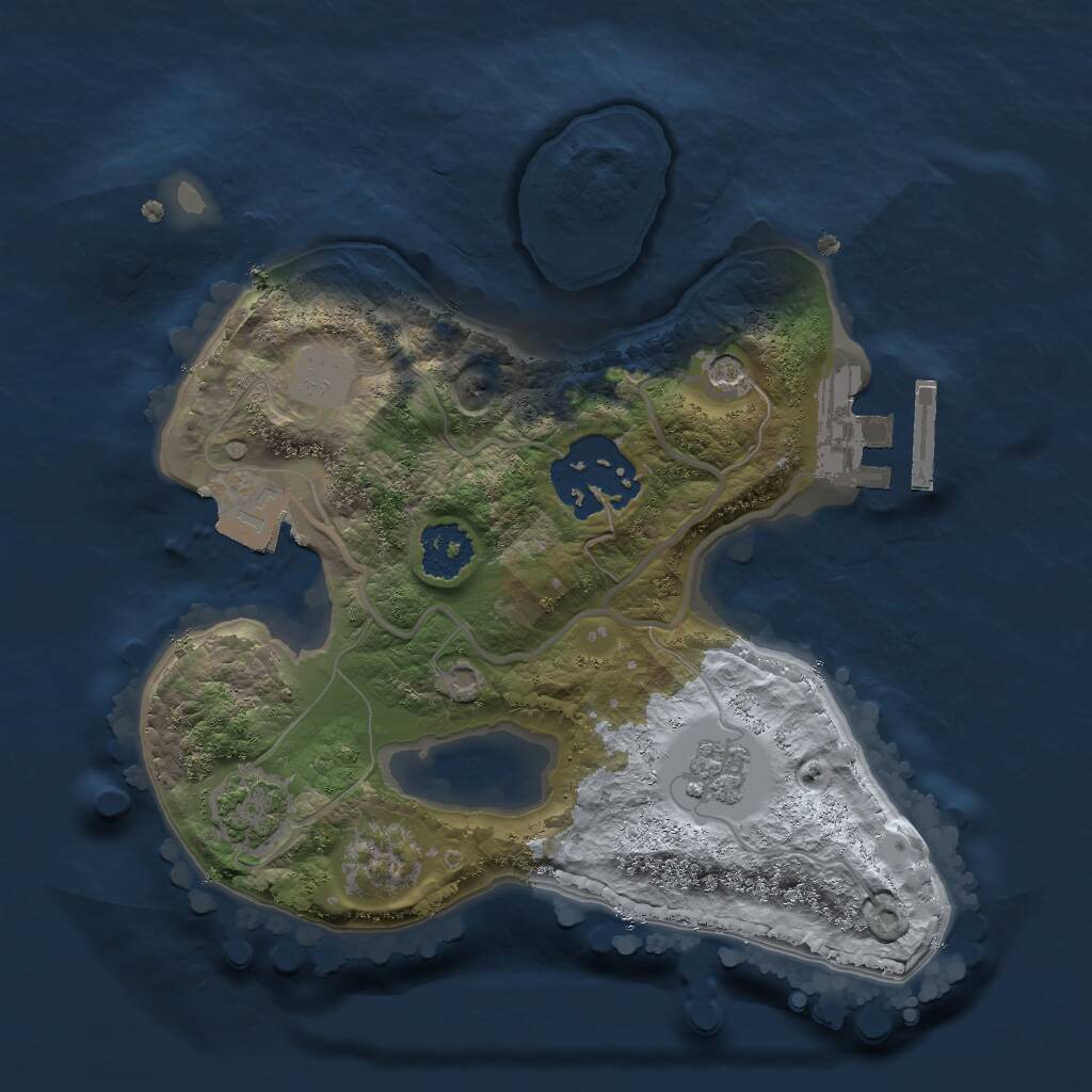 Rust Map: Procedural Map, Size: 2000, Seed: 264162177, 6 Monuments