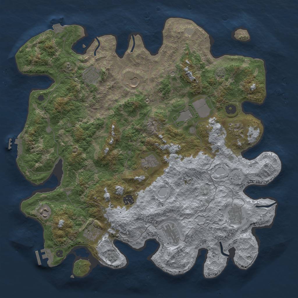 Rust Map: Procedural Map, Size: 4200, Seed: 70804, 19 Monuments
