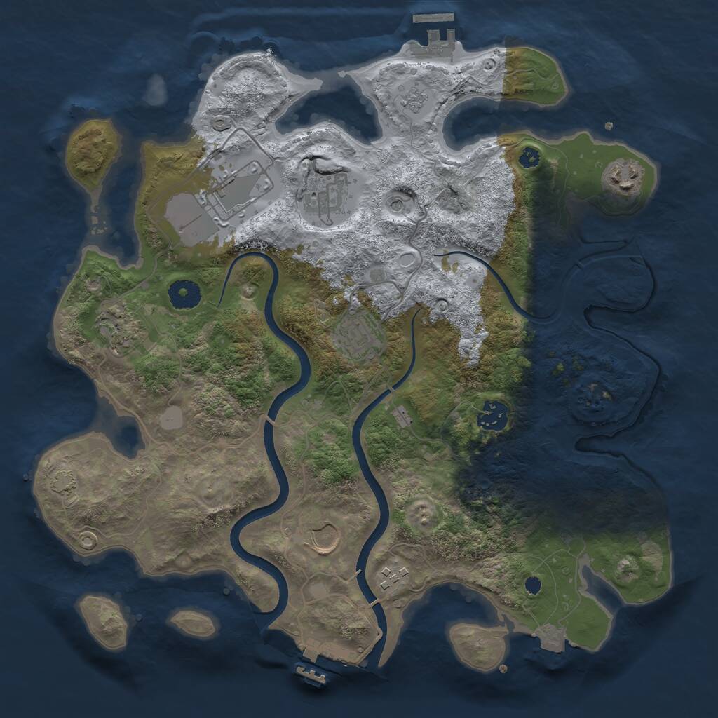Rust Map: Procedural Map, Size: 3500, Seed: 6262468, 14 Monuments