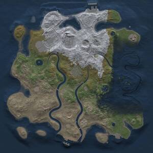 Thumbnail Rust Map: Procedural Map, Size: 3500, Seed: 6262468, 14 Monuments