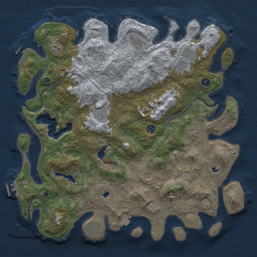 Rust Map: Procedural Map, Size: 4500, Seed: 21031, 15 Monuments