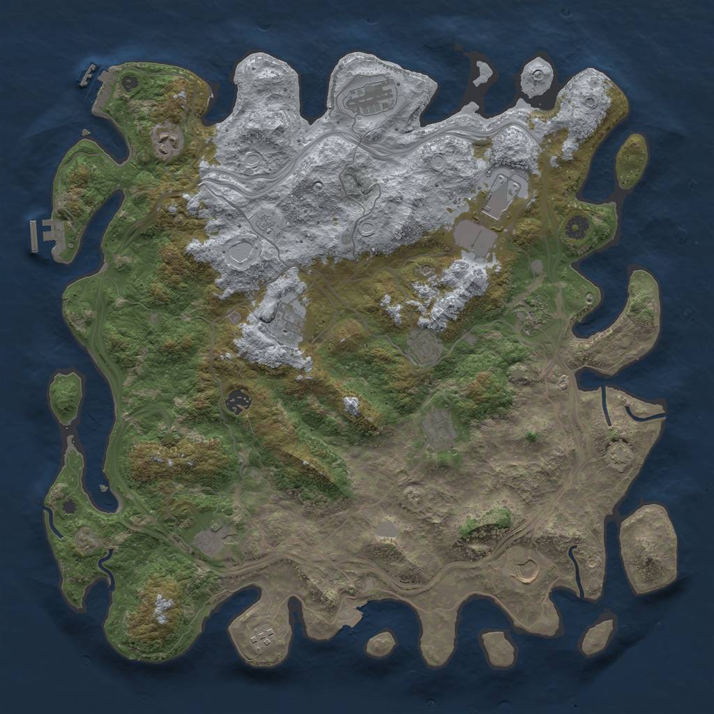 Rust Map: Procedural Map, Size: 4500, Seed: 21031, 19 Monuments