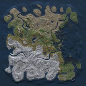 Thumbnail Rust Map: Procedural Map, Size: 4500, Seed: 100321, 16 Monuments