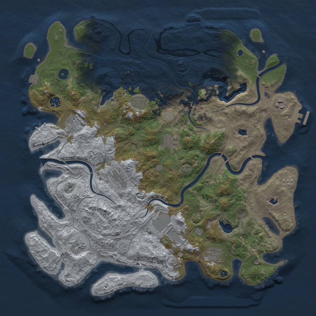 Rust Map: Procedural Map, Size: 4500, Seed: 1814748653, 16 Monuments