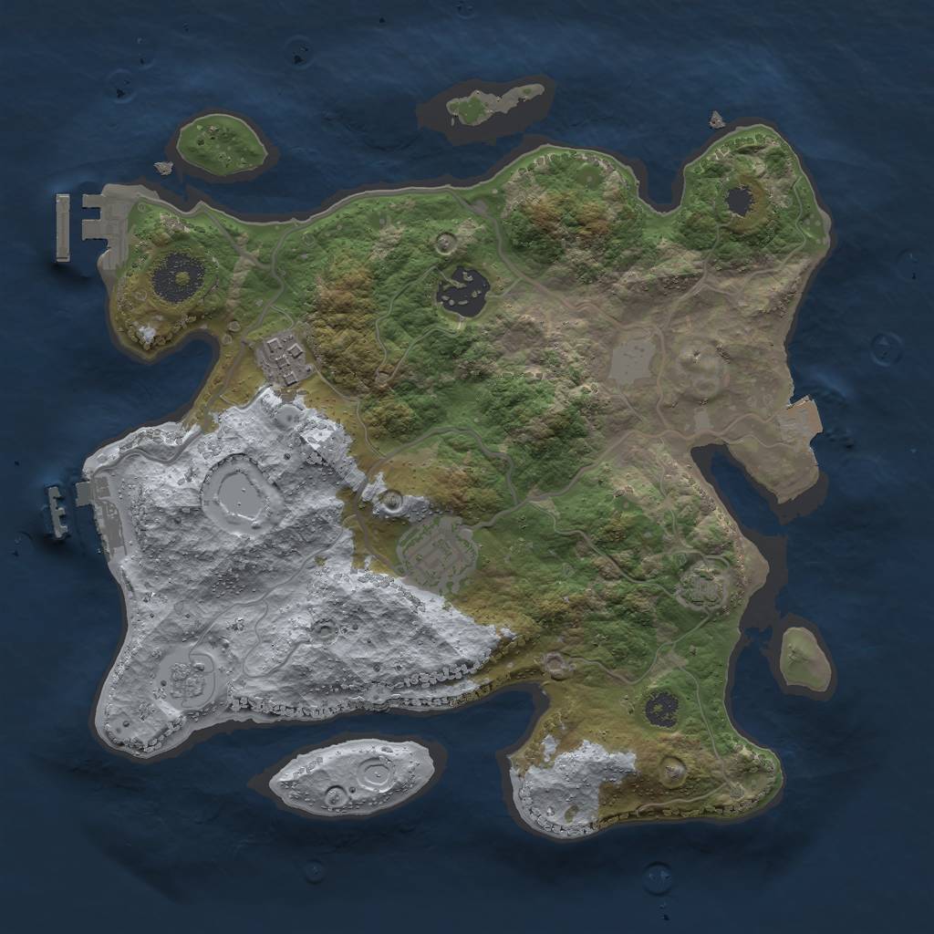 Rust Map: Procedural Map, Size: 2800, Seed: 734797410, 10 Monuments