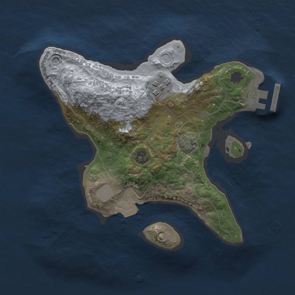 Rust Map: Procedural Map, Size: 2110, Seed: 50002, 6 Monuments