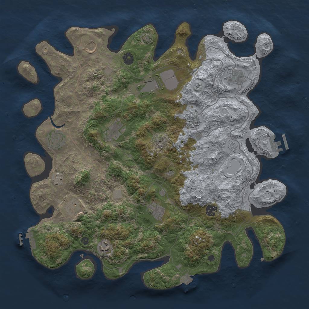 Rust Map: Procedural Map, Size: 4000, Seed: 325352, 19 Monuments