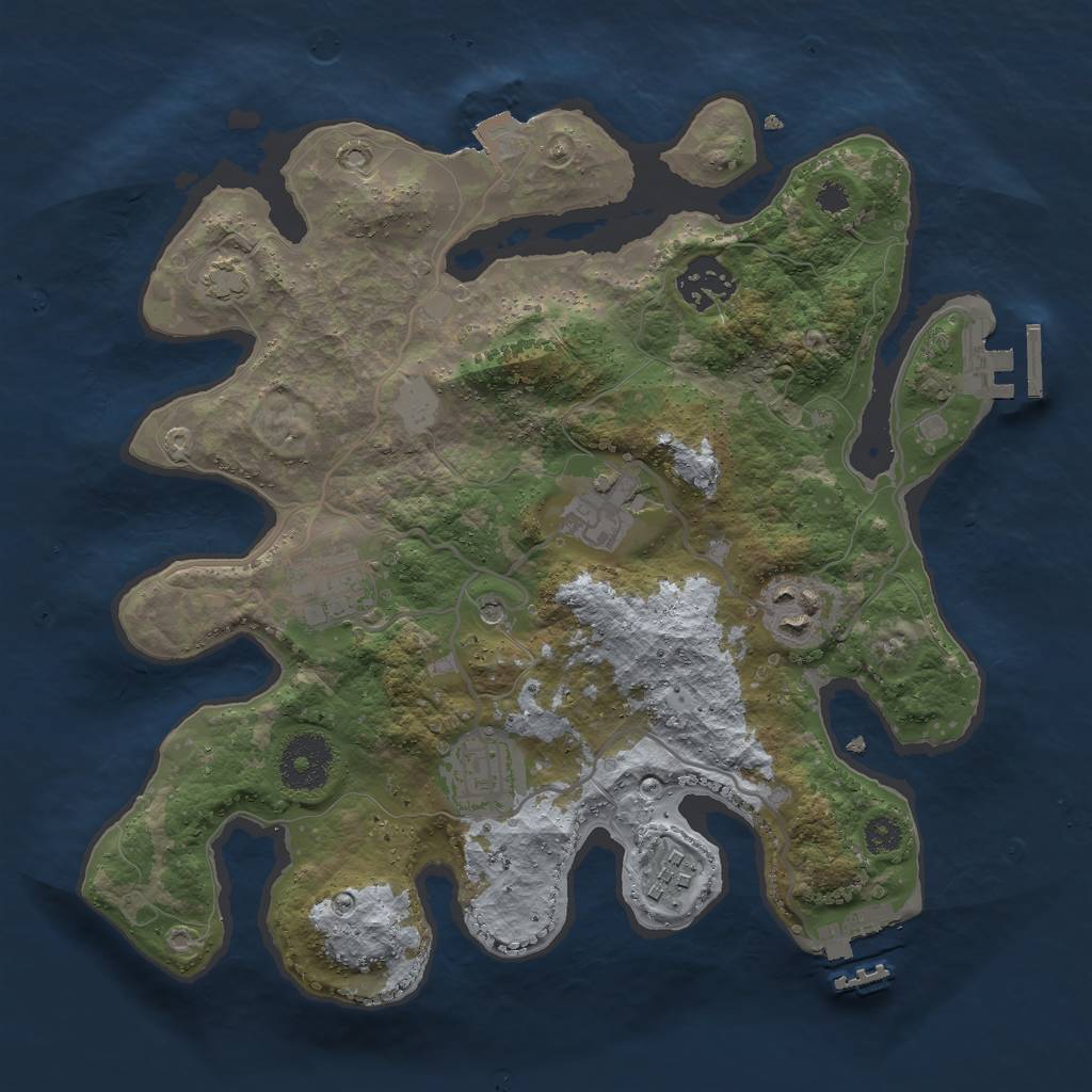 Rust Map: Procedural Map, Size: 3000, Seed: 103567075, 13 Monuments