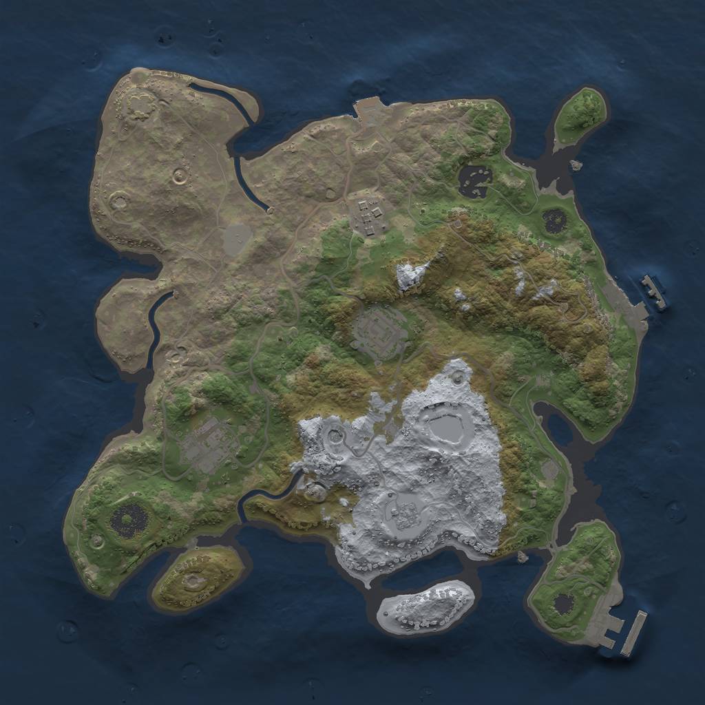 Rust Map: Procedural Map, Size: 3000, Seed: 848407009, 12 Monuments