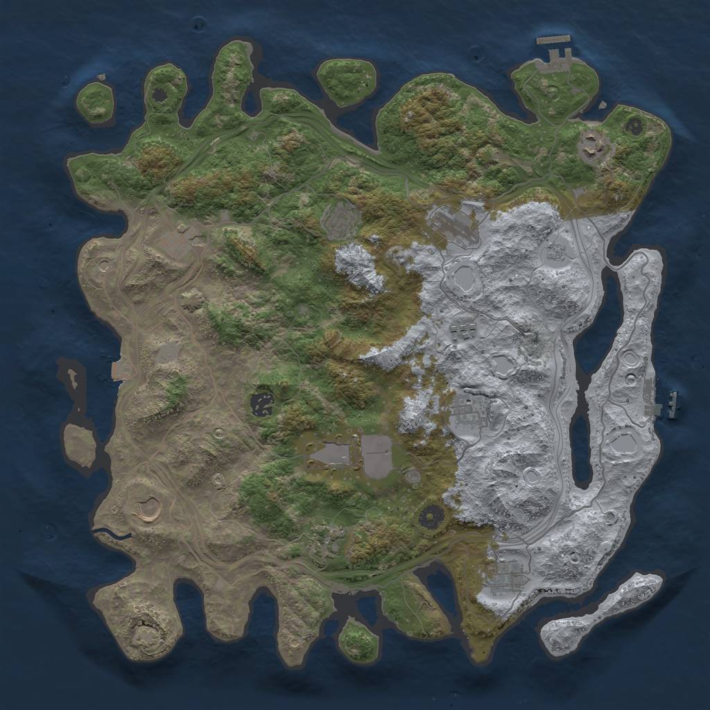 Rust Map: Procedural Map, Size: 4250, Seed: 846965101, 19 Monuments