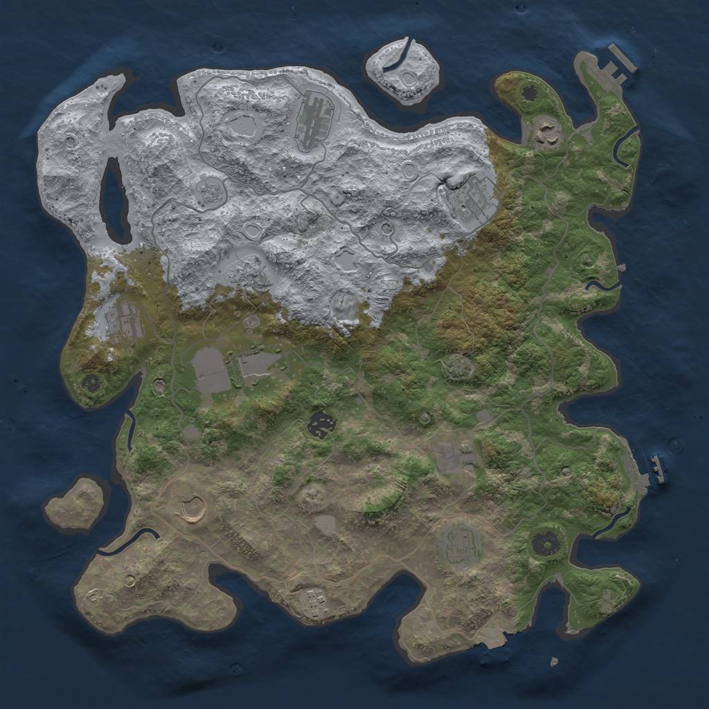 Rust Map: Procedural Map, Size: 4000, Seed: 401490368, 19 Monuments