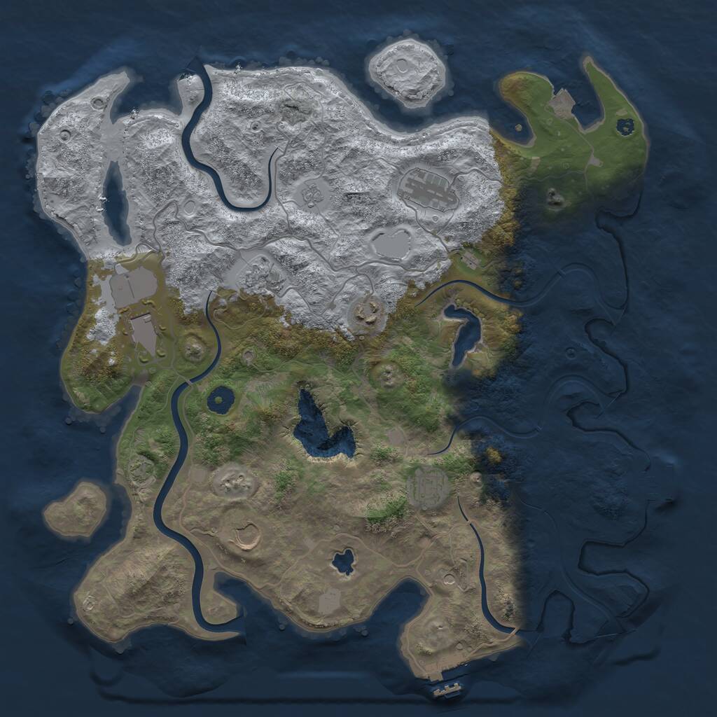 Rust Map: Procedural Map, Size: 4000, Seed: 401490368, 12 Monuments