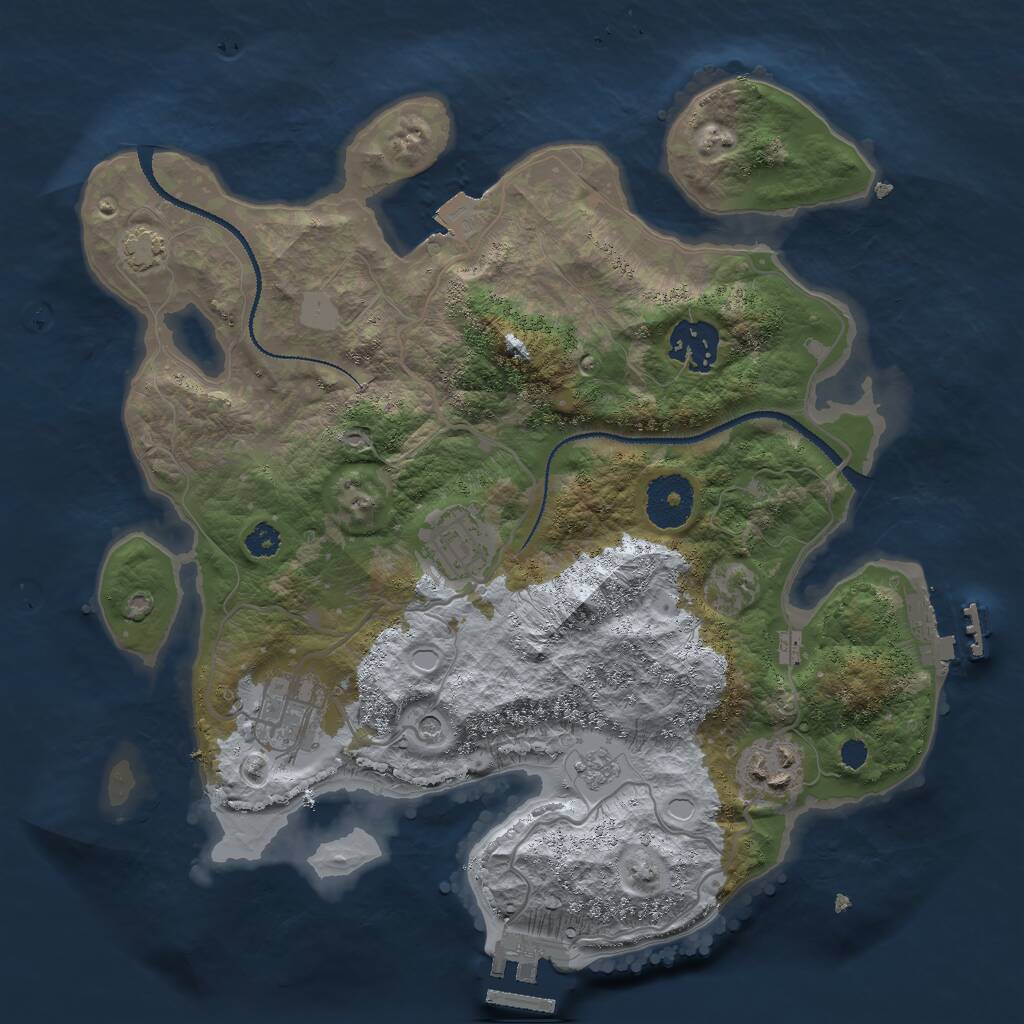 Rust Map: Procedural Map, Size: 3000, Seed: 757198802, 10 Monuments