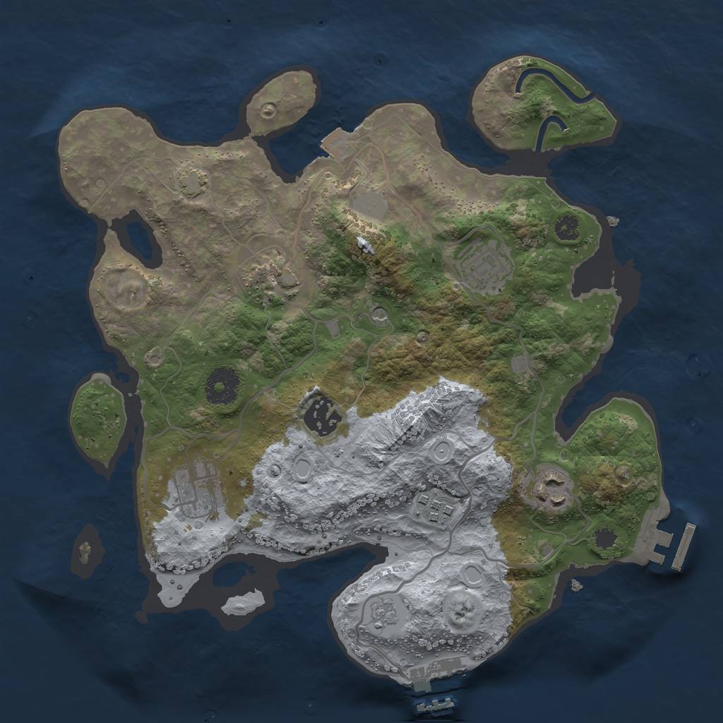 Rust Map: Procedural Map, Size: 3000, Seed: 757198802, 14 Monuments