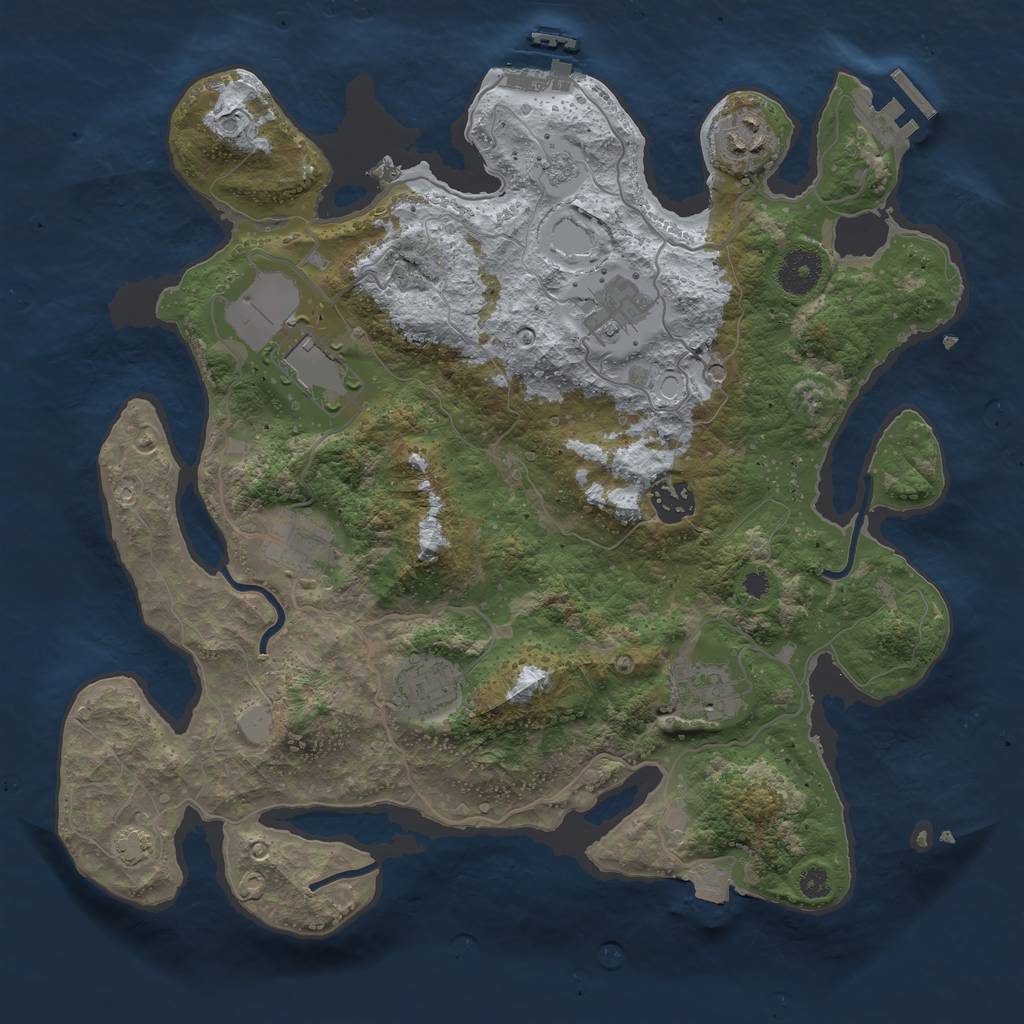 Rust Map: Procedural Map, Size: 3500, Seed: 1970644880, 15 Monuments