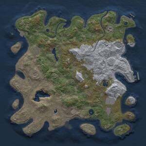 Thumbnail Rust Map: Procedural Map, Size: 4000, Seed: 1942053732, 14 Monuments