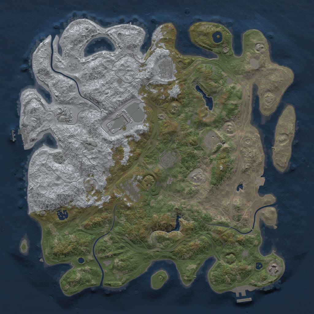 Rust Map: Procedural Map, Size: 4300, Seed: 37631, 15 Monuments