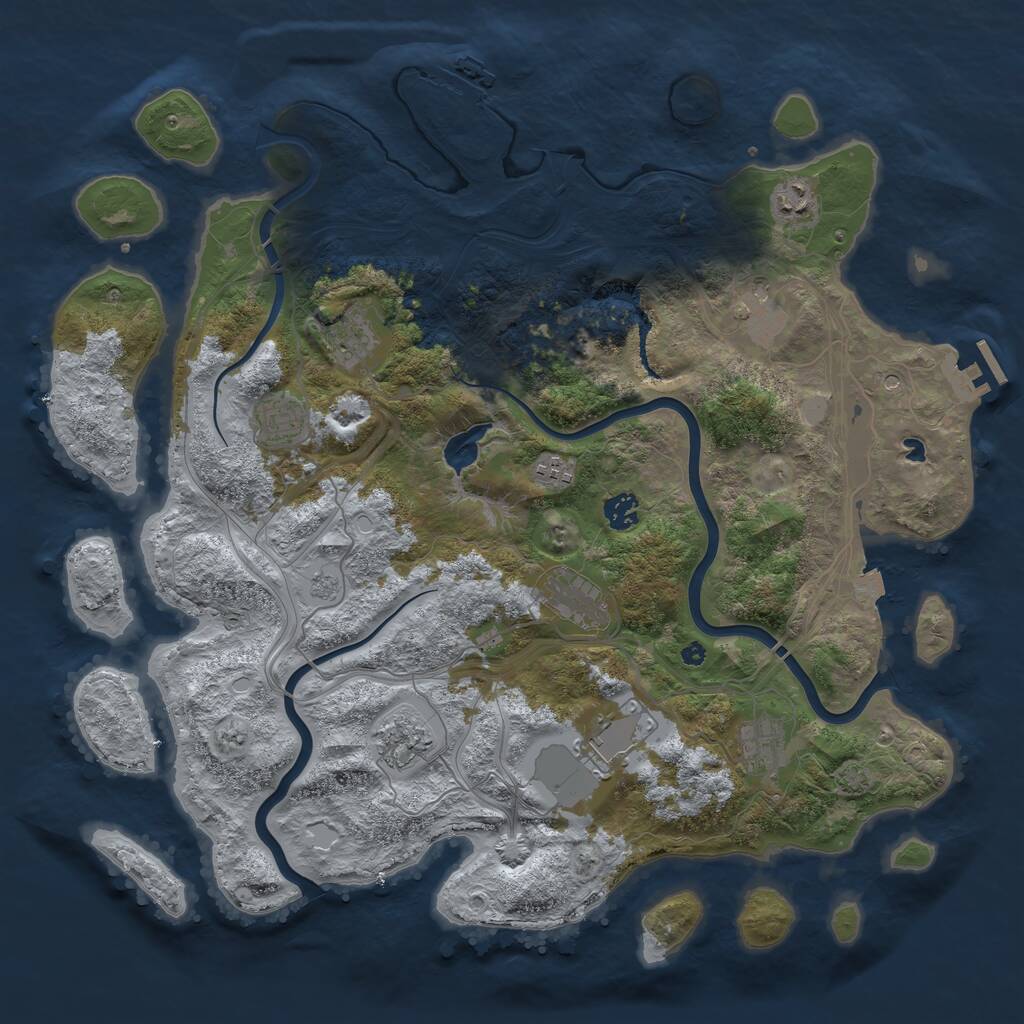 Rust Map: Procedural Map, Size: 4250, Seed: 1764128148, 16 Monuments