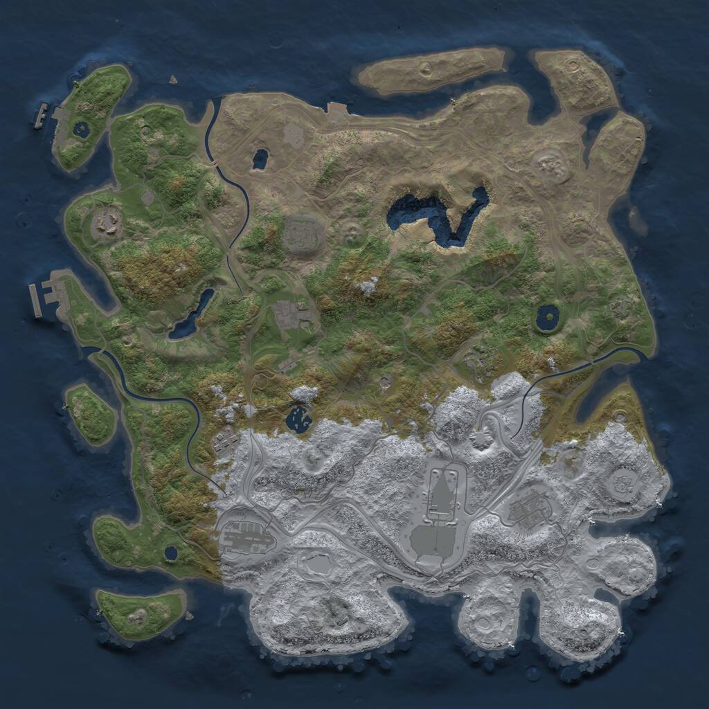 Rust Map: Procedural Map, Size: 4250, Seed: 466132967, 15 Monuments