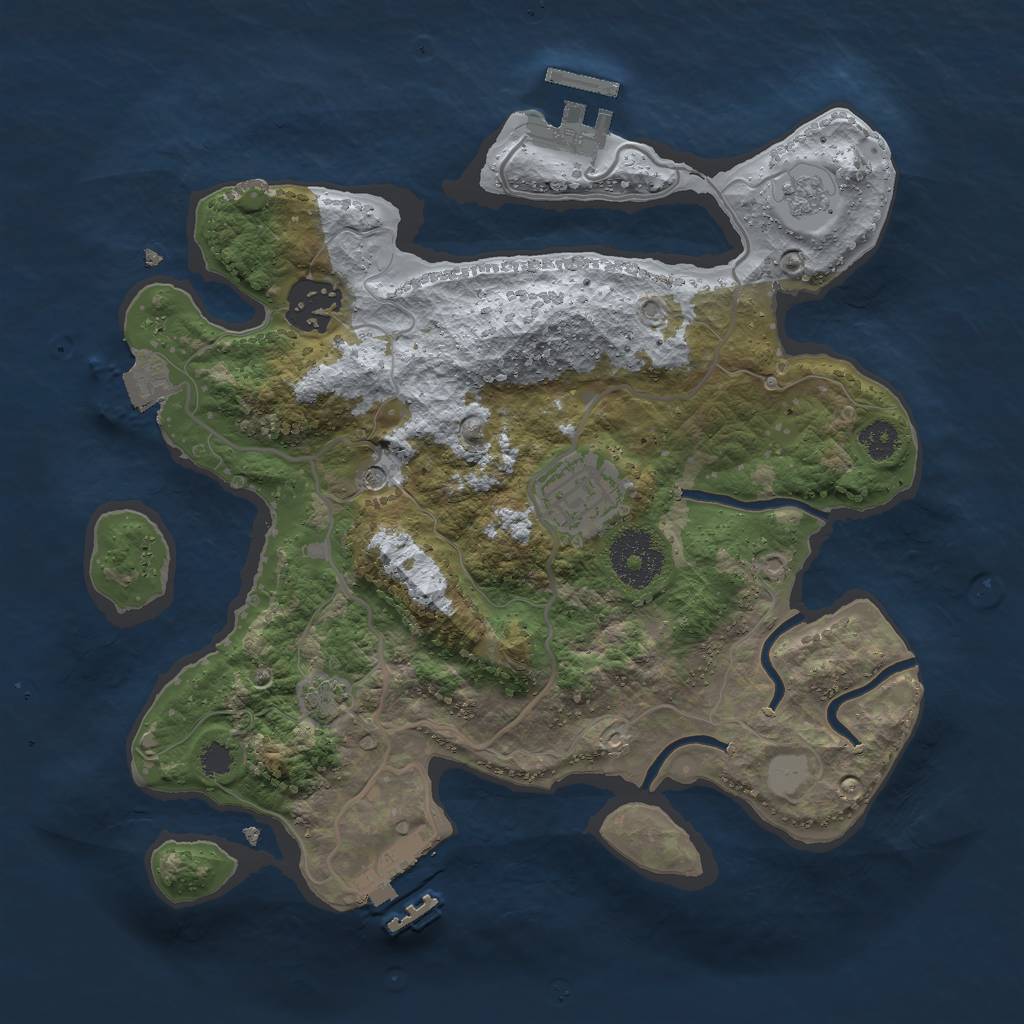 Rust Map: Procedural Map, Size: 2800, Seed: 46465, 10 Monuments