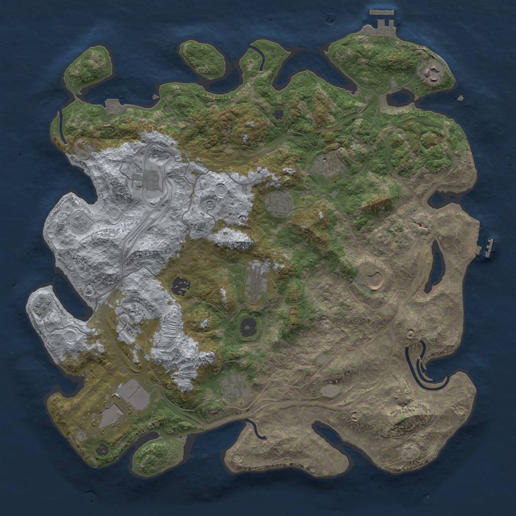 Rust Map: Procedural Map, Size: 4250, Seed: 56281867, 19 Monuments