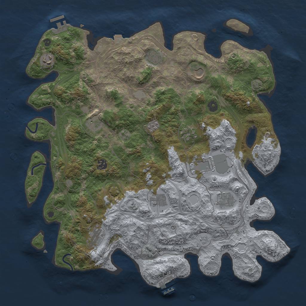 Rust Map: Procedural Map, Size: 4250, Seed: 990461182, 19 Monuments